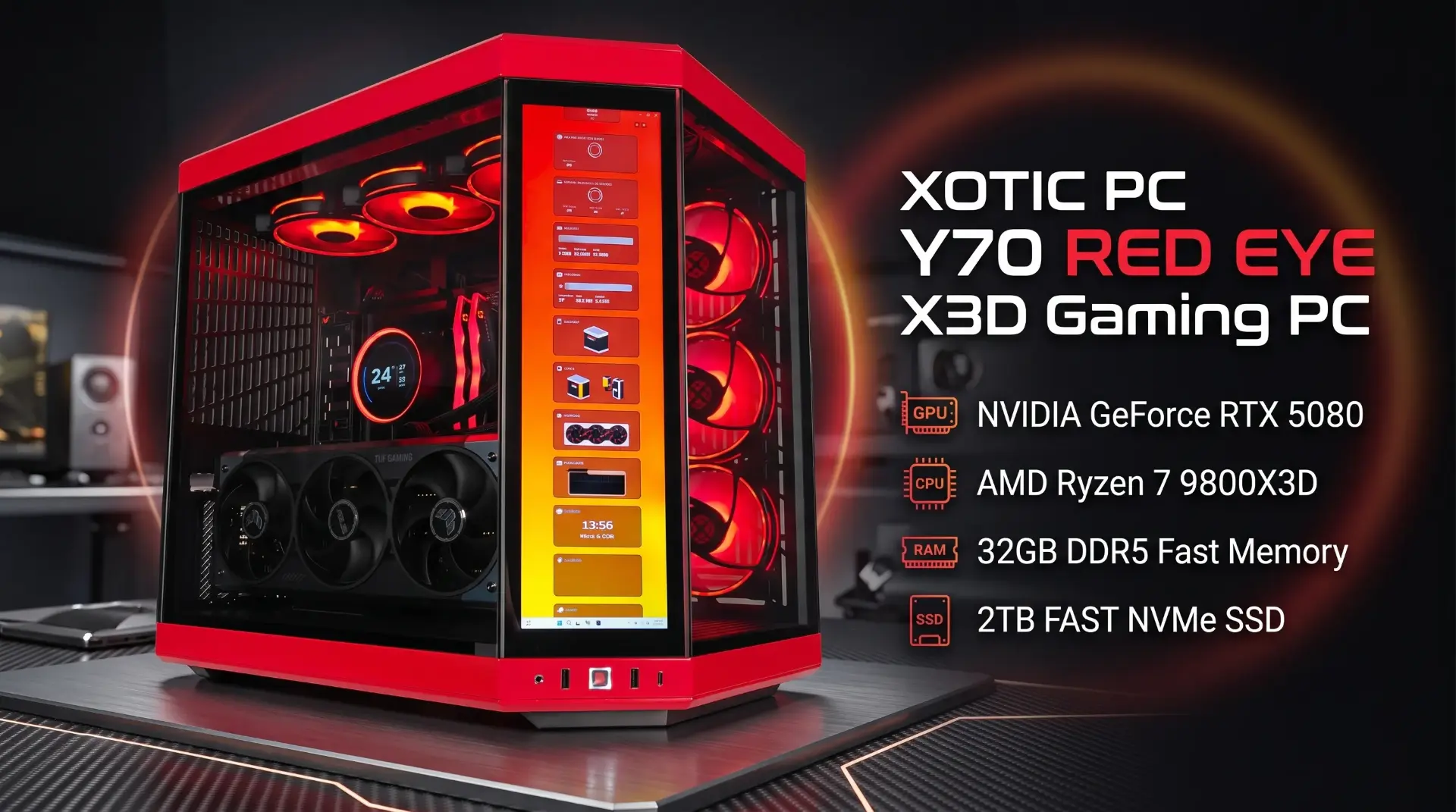 XOTIC PC Y70 Red Eye X3D Gaming PC