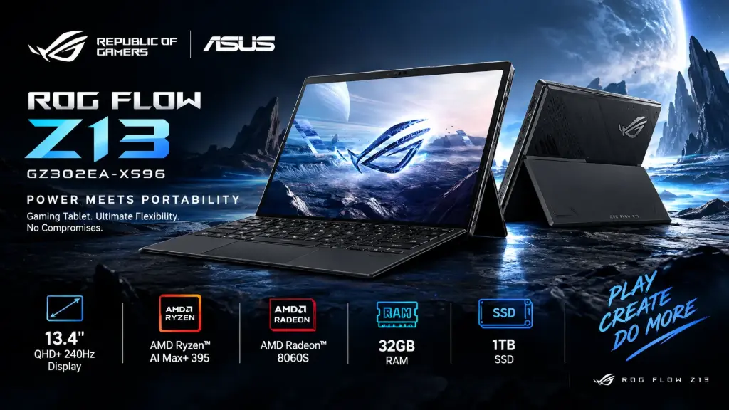 ASUS ROG Flow Z13 GZ302EA-XS96 Gaming Tablet & Laptop